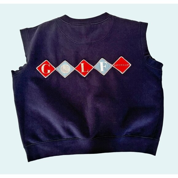 Vintage DUNLOP Golf Sleeveless V Neck Sweatshirt 90s Size Med - Picture 6 of 7